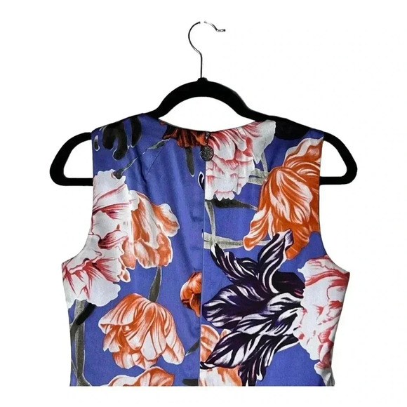 1929. ELIE TAHARI SLEEVELESS SATIN MATERIAL TOP FLORAL PATTERN SIZE SMALL - Picture 6 of 7